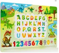 Sous-main pour enfant - Lavable - Avec motif dinosaure et ABC - Robuste - Pour enfants d'âge préscolaire et étudiant