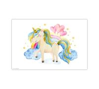 Sous-main pour enfants et adultes - « Licorne dans les nuages » - En vinyle résistant de qualité supérieure (plastique sans BPA) - 60 x 40 cm - Fabriqué en Allemagne