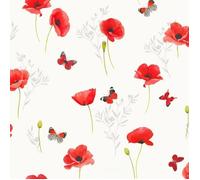 Sous-nappes Bulgommes - PROMO LINGE - Coquelicot - 220 x 140 cm - Blanc et Rouge