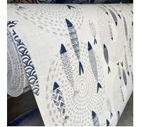 Sous-nappes Bulgommes - PROMO LINGE - Poissons - PVC - 140 x 140 cm - Blanc,Bleu