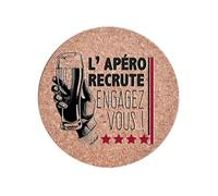 Sous plat engagez vous rond magnétique en liège