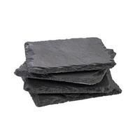 Sous-verre en ardoise naturelle, set de 4, 100 x 100 mm