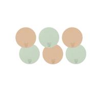 Sous-verre rond réversible - 6 pièces - Cuir recyclé rose pâle et vert pâle