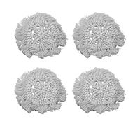 sous-Verres à Boissons tissés en Fil de Coton, avec Pompon, Rond, Couleur Pure, élégant, pour Pot de Rouge à lèvres, Tapis, 4 pièces (Grise)