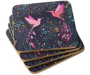 Sous-verres indiens, lot de 4, décoration tropicale