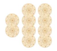 Sous-Verres Pour Tasses | 10 Pièces En Bois Pour Décoration Et Protection De Table - Motif Géométrique Set De Table Anti-dérapant,Pour Maison, Cuisine, Salle À Manger, Bureau, Salon, Bar, Cadeau De Ma