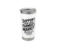 Soutenez votre marché fermier local aime la nourriture locale Gobelet isotherme en acier inoxydable double paroi