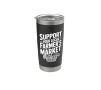 Soutenez votre marché fermier local aime la nourriture locale Gobelet isotherme en acier inoxydable double paroi
