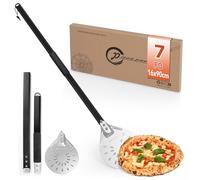 SOUTHGATE Pelle a Pizza 7 Pouces Avec Trous, Spatule à Pizza Ronde en Aluminium, Avec Rallonge Amovible (90 cm), Résistant Aux Hautes Températures pour La Cuisson De Pizzas Maison Pains