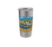 Souvenir de voyage Brazzaville Congo dessiné à la main Gobelet isotherme en acier inoxydable double paroi