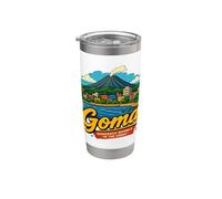 Souvenir de voyage Goma RD Congo dessiné à la main Gobelet isotherme en acier inoxydable double paroi