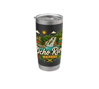 Souvenir de voyage Ocho Rios Jamaïque dessiné à la main Gobelet isotherme en acier inoxydable double paroi