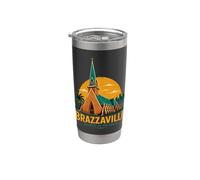 Souvenir de voyage vintage Brazzaville Congo Gobelet isotherme en acier inoxydable double paroi