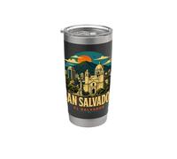 Souvenir de voyage vintage de San Salvador Gobelet isotherme en acier inoxydable double paroi