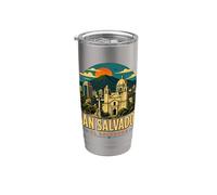 Souvenir de voyage vintage de San Salvador Gobelet isotherme en acier inoxydable double paroi