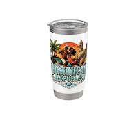 Souvenir de voyage vintage en République dominicaine Gobelet isotherme en acier inoxydable double paroi