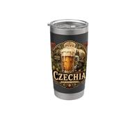 Souvenir de voyage vintage en Tchéquie Gobelet isotherme en acier inoxydable double paroi