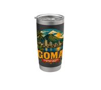Souvenir de voyage vintage Goma RD Congo Gobelet isotherme en acier inoxydable double paroi