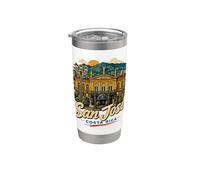 Souvenir de voyage vintage San Jose Costa Rica Gobelet isotherme en acier inoxydable double paroi