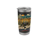Souvenir de voyage vintage San Jose Costa Rica Gobelet isotherme en acier inoxydable double paroi