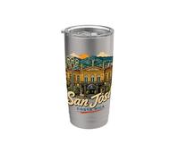 Souvenir de voyage vintage San Jose Costa Rica Gobelet isotherme en acier inoxydable double paroi