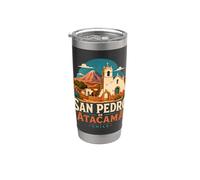 Souvenir de voyage vintage San Pedro Chili Gobelet isotherme en acier inoxydable double paroi