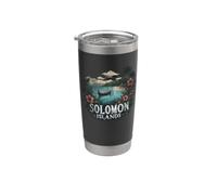 Souvenir vintage paysage des îles Salomon rétro Gobelet isotherme en acier inoxydable double paroi
