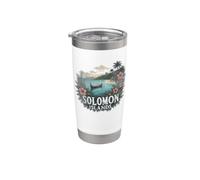 Souvenir vintage paysage des îles Salomon rétro Gobelet isotherme en acier inoxydable double paroi