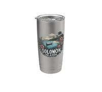 Souvenir vintage paysage des îles Salomon rétro Gobelet isotherme en acier inoxydable double paroi