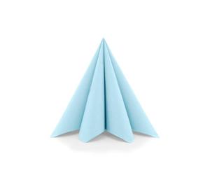 Sovie HORECA Airlaid Lot de 50 serviettes jetables bleu clair, 40 x 40 cm, pliables en 1/4, aspect tissu, pour restauration, hôtel, restauration et décoration de table fraîche