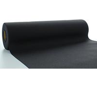 Sovie HORECA Linclass® Airlaid Chemin de table 40 cm x 24 m | Rouleau de nappe imitation tissu | Nappe jetable pratique pour mariage ou fête | Noir