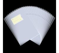 SOYIRI Lot de 40 Chemise Plastique A4 Transparent Avec Poches | Dossiers Pochette,180 Microns,Pochettes Coins A4 en Polypropylène Pour le Bureau de L'école