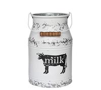 Soyizom Farmhouse Pays Français Style Vintage Vase Blanc Shabby Chic Métal Rustique Vases À Fleurs Rustique Pots De Lait Pichet Mariage Jardin Home Office Café Décor -11 Pouces (28 cm)