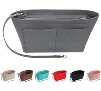Soyizom : organiseur de sac à main en feutre, organiseur de portefeuille, insert en feutre, organiseur de sac à main, sac fourre-tout à plusieurs poches pour femme (grand format, gris)
