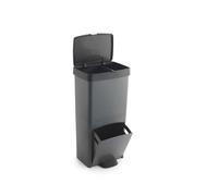 SP Berner - Poubelle de recyclage 70 L avec pédale - 3 compartiments (30 L + 10 L + 30 L) - Idéale pour la cuisine, la maison, le bureau et les entreprises - 100% recyclable - Gris anthracite