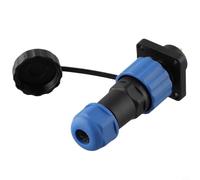 SP16 Connecteur rond Q uadratique étanche IP68 W 2-9 broches pour éclairage extérieur LED scène marine solaire boîte de jonction de câble bleu noir (3 broches)