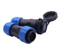 SP20 Connecteur de câble IP68, fiche ronde aviation 2 à 14 broches avec verrouillage à vis, étanche en ligne et prise femelle pour extérieur et utilisation marine (9 broches)