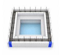 Spa bloc polystyrène CARRE 3 x 3 x 1.00 m + Banquette 50 x 50 cm