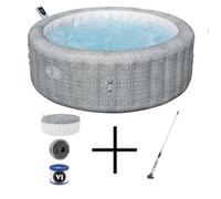 Spa gonflable BESTWAY - Lay-Z-Spa Bali - 140 airjets - 196 x 71 cm - 4 à 6 places - Rond + Balai aspirateur électrique Aquascan