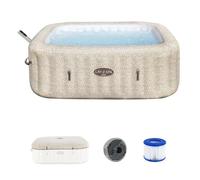 Spa gonflable BESTWAY - Lay-Z-Spa Rome - 180 airjets - 201 x 201 x 71 cm - 5 à 7 places - Carré (couverture, cartouche, diffuseur)
