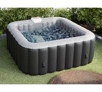 Spa gonflable carré 4 places - L154 x P154 x H65 cm - 120 buses d'air - Noir et gris - B-COSY II