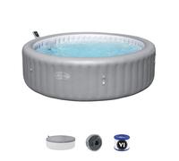 Spa gonflable carré Lay-Z-Spa® Hawaii AirJet 8 Grey , 4-8 personnes, 2,36 m x 2,36 cm x 71 cm, 190 jets d'air