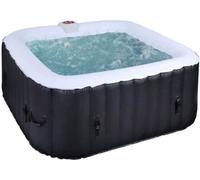 Spa Gonflable Carré SunSpa AC02, 185 x 65 cm, 6 Places, Avec Filtre, Cadenas, Tapis de Sol et Couverture