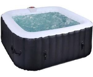 Spa Gonflable Carré SunSpa AC02, 185 x 65 cm, 6 Places, Avec Filtre, Cadenas, Tapis de Sol et Couverture