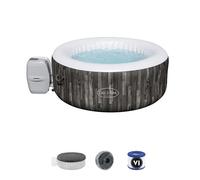 Spa gonflable rond à imprimés bois - 2-4 place - 180x66cm