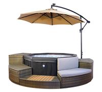 Spa portable netspa octopus 6 places avec 5 meubles et parasol - Netspa