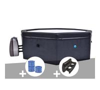 Spa portable Netspa semi-rigide Octopus octogonal Bulles 4-6 places + 3 cartouches de filtration + 2 appuie-t?tes + porte-gobelet