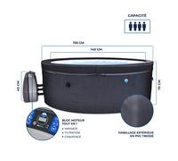 Spa portable netspa vita 4 places avec 5 meubles et parasol - Netspa