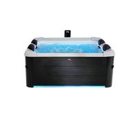 Spa rigide 6 places 160cm carré gris hydromassages, 4 coussins + bâche incluse OSLO