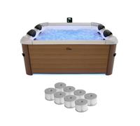 Spa rigide 6 places 160cm carré hydromassage 4 coussins bâche 8 filtres SPA AMBER + 8 FILTRES SPA